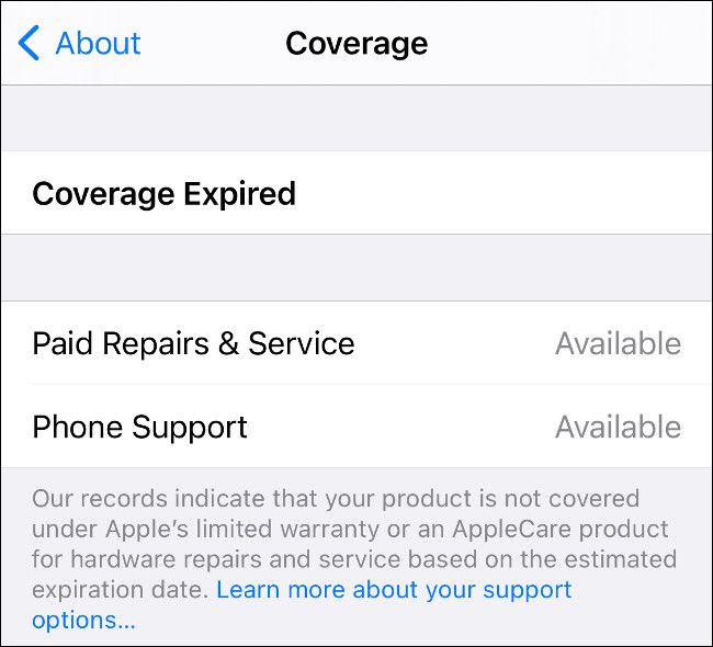 iPhone Coverage Information