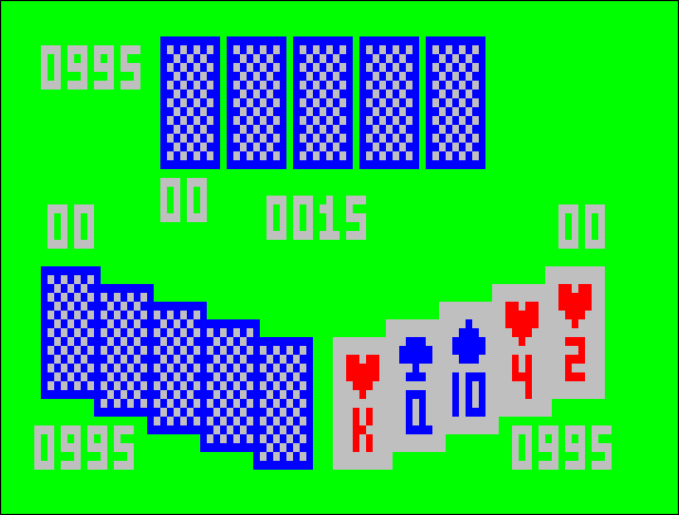 A screenshot from Casino for the Fairchild Channel F