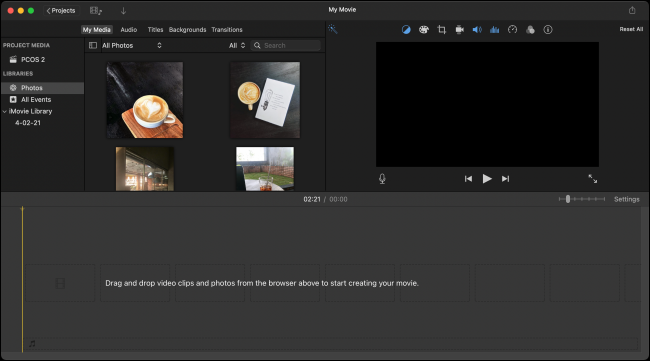 iMovie Project Editing Screen