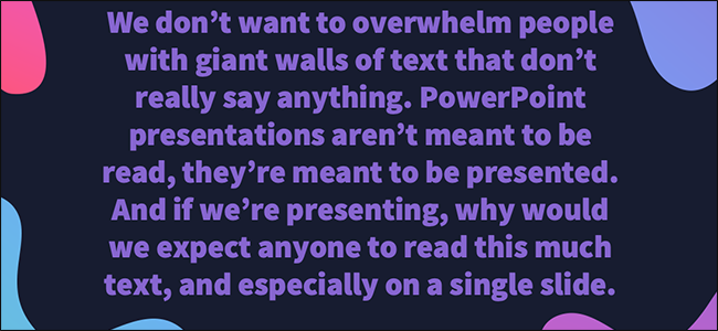 avoid walls of text