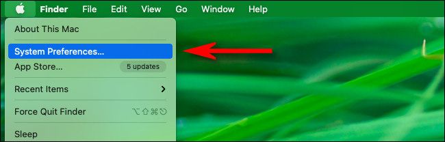 Click the Apple menu, then select "System Preferences."