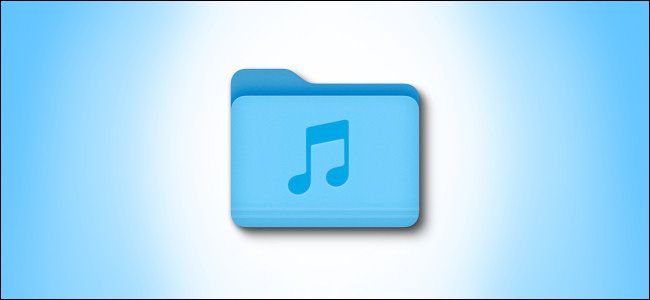 Mac Big Sur Music Folder icon on a blue background