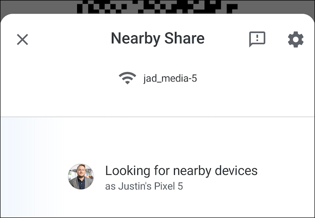 Nearby Share Wi-Fi sharing