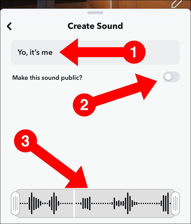 snapchat create sounds window