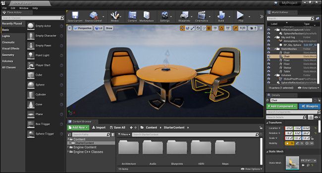 The Unreal Engine 4 Level Editor Interface