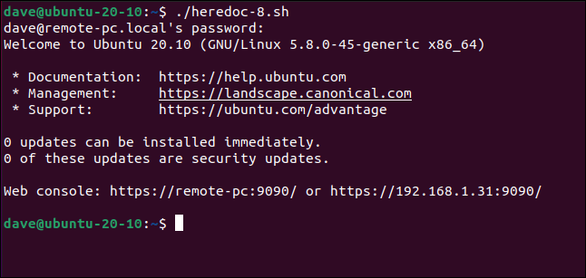 Output from ./heredoc-8.sh in a terminal window