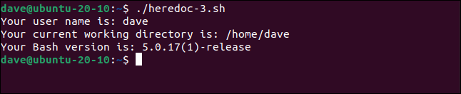 output from ./heredoc-3.sh in a terminal window