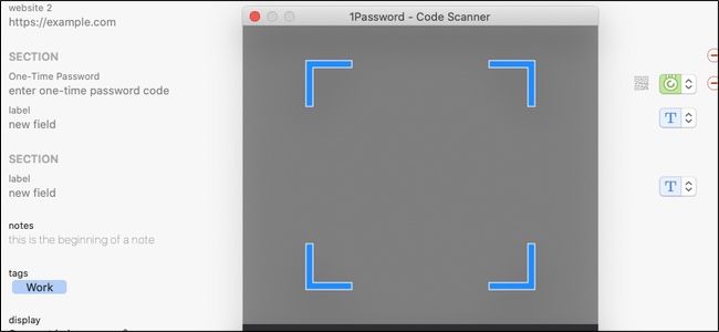 Drag 1Password's QR code scanner to your browser window