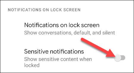 turn off sensitive notifications