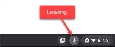 icon indicates listening