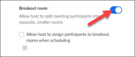 toggle on breakout room