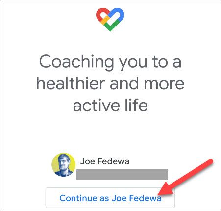 sign in to google fit