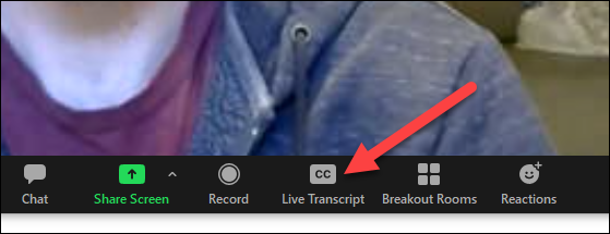 live transcribe button