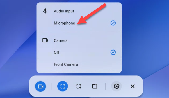 Click &quot;Microphone&quot; to enable it.