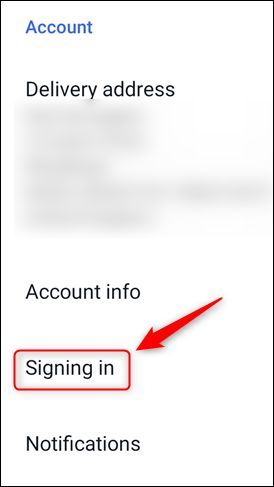 The &quot;Signing in&quot; option on eBay's menu.
