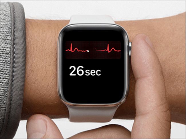 image showing apple watch ECG in use