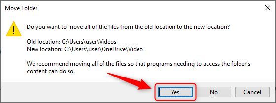 The &quot;Yes&quot; button on the confirmation dialogue.