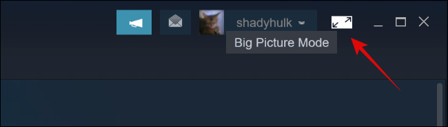 Click on Big Picture Mode Button in Steam