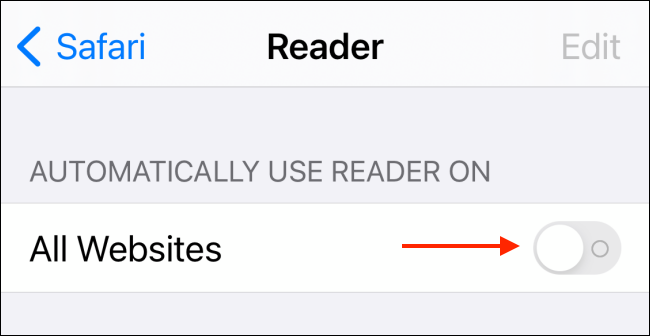 Enable Reader View for All Websites in Safari