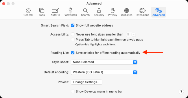 Enable Reading List Offline Mode in Safari for Mac