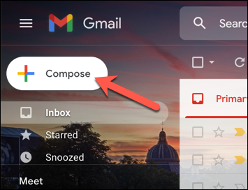 In the Gmail web interface, press the &quot;Compose&quot; button to begin sending a new email.