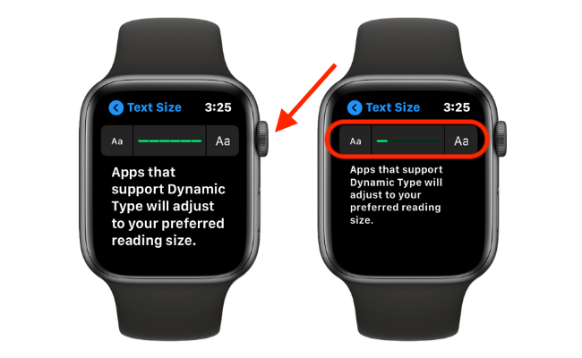 Increase Text Size on Apple Watch