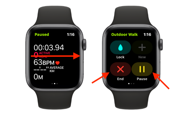 Manually End or Pause a Workout on Apple Watch