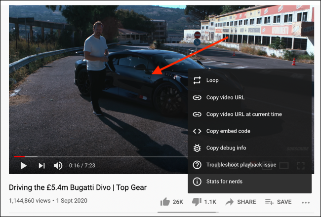 Right-click again from video window