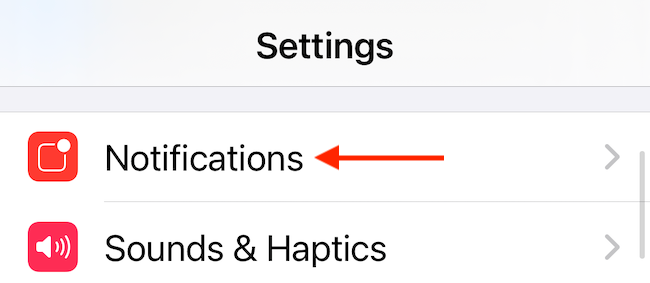 Select Notifications from Settings