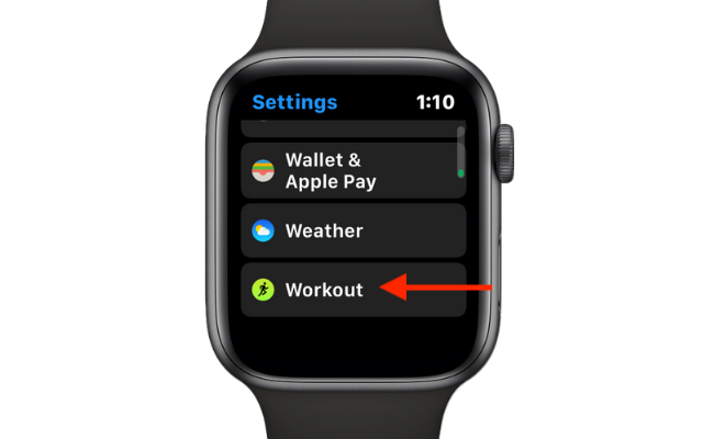 Select Workout from Settings