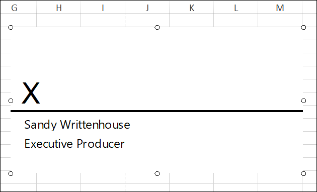 Signature Line in Excel