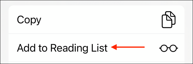 Tap Add to Reading List from Share Sheet