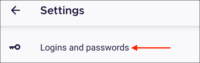Tap Login and Passwords in Firefox