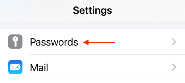 Tap Passwords from Settings