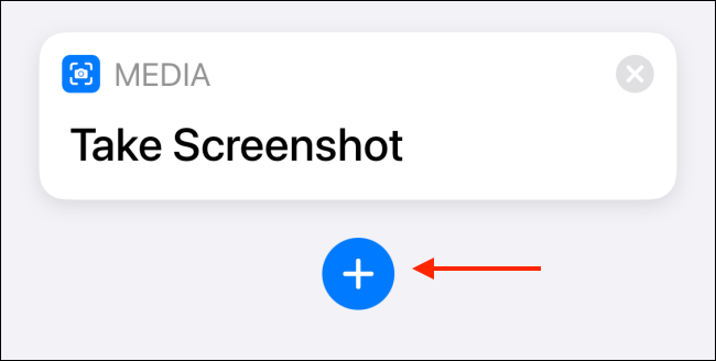 Tap Plus Button After Adding Take Screenshot Action