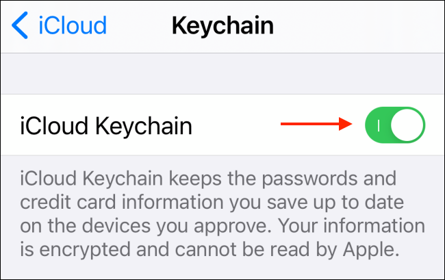 Tap to Disable iCloud Keychain