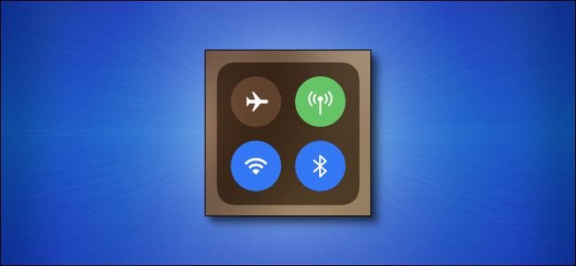 Apple iPhone Control Center icons on blue background
