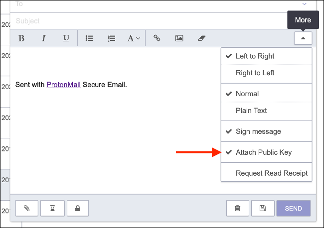 Attach Your PGP Public Key in ProtonMail