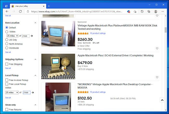 Searching eBay for vintage computers.