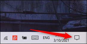 Notifications Icon in Windows 10