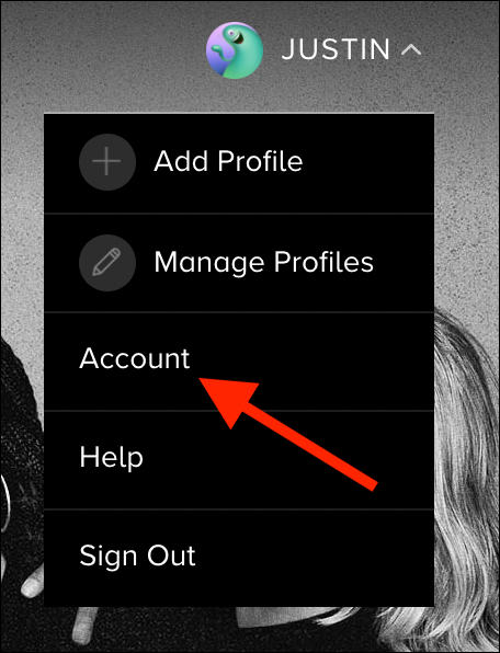 Click the "Account" option