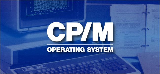 CP/M Operating System logo on a blue background