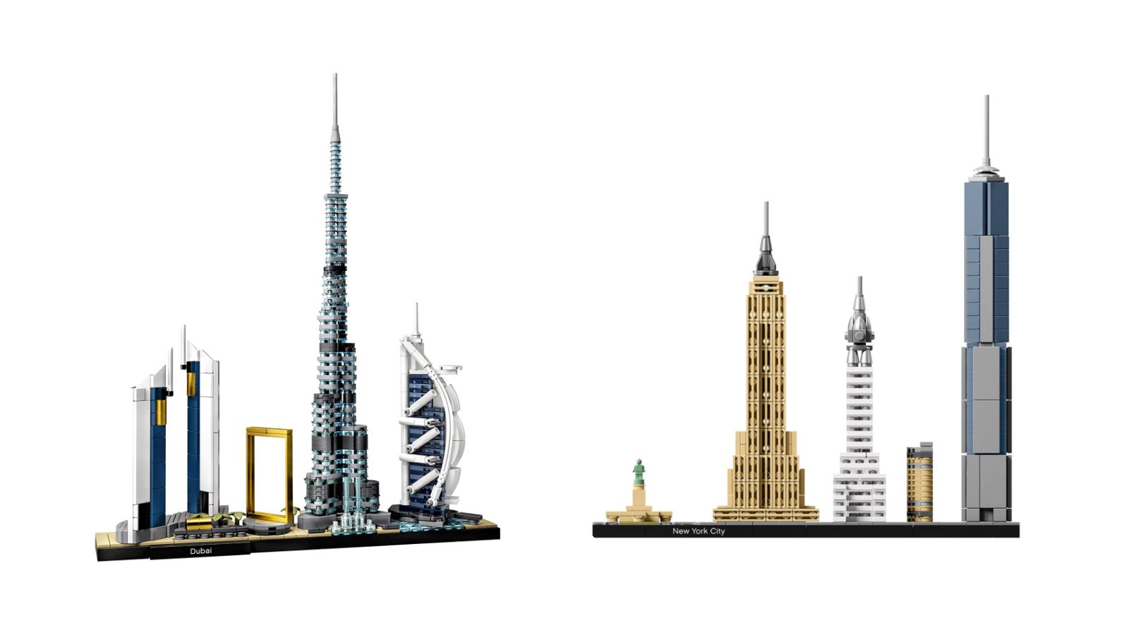LEGO Architecture Dubai and New York City Skyline Sets