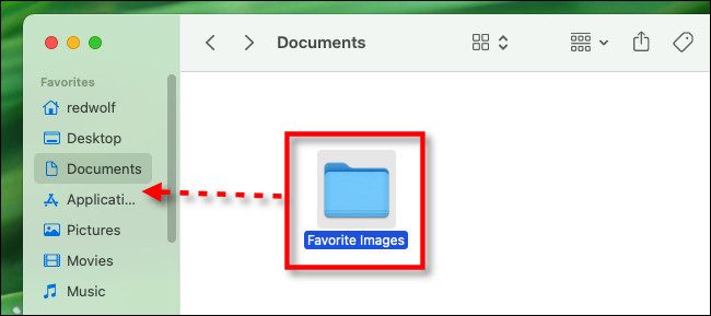 Drag the folder to the "Favorites" sidebar in a Finder window.