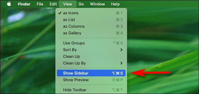 In the Finder menu, select "View" then "Show sidebar."