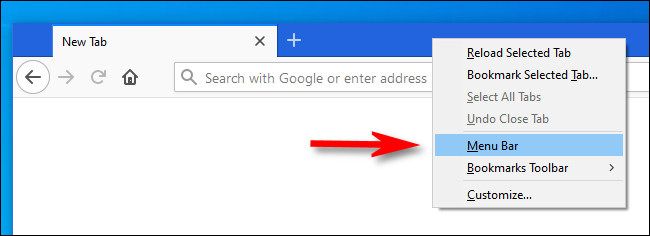 In Firefox, right-click the tab bar and put a check beside "Menu Bar."