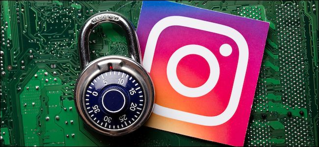 Instagram logo next to a security padlock