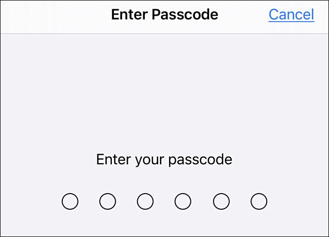 Enter your passcode.