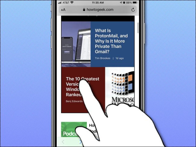 On your iPhone, long-press on a link to see a preview.