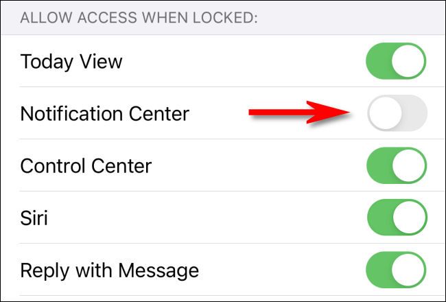 In Passcode settings, tap the switch beside 